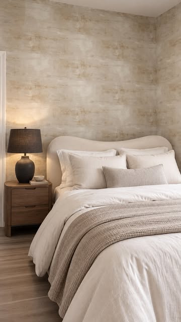Neutral textured bedroom wall